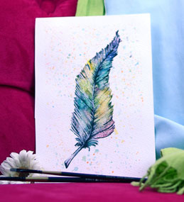 Dirty City Design Feather Painting